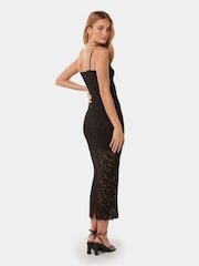 Forever New Black Angelica Lace Bodycon Midi Dress - Image 4 of 4