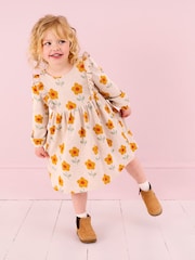 JoJo Maman Bébé Natural Floral Knitted Dress - Image 2 of 6