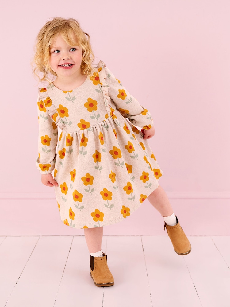 JoJo Maman Bébé Natural Floral Knitted Dress - Image 2 of 6