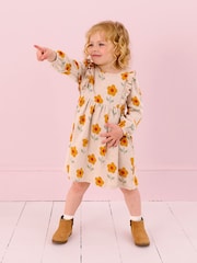 JoJo Maman Bébé Natural Floral Knitted Dress - Image 3 of 6