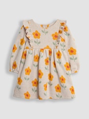 JoJo Maman Bébé Natural Floral Knitted Dress - Image 4 of 6