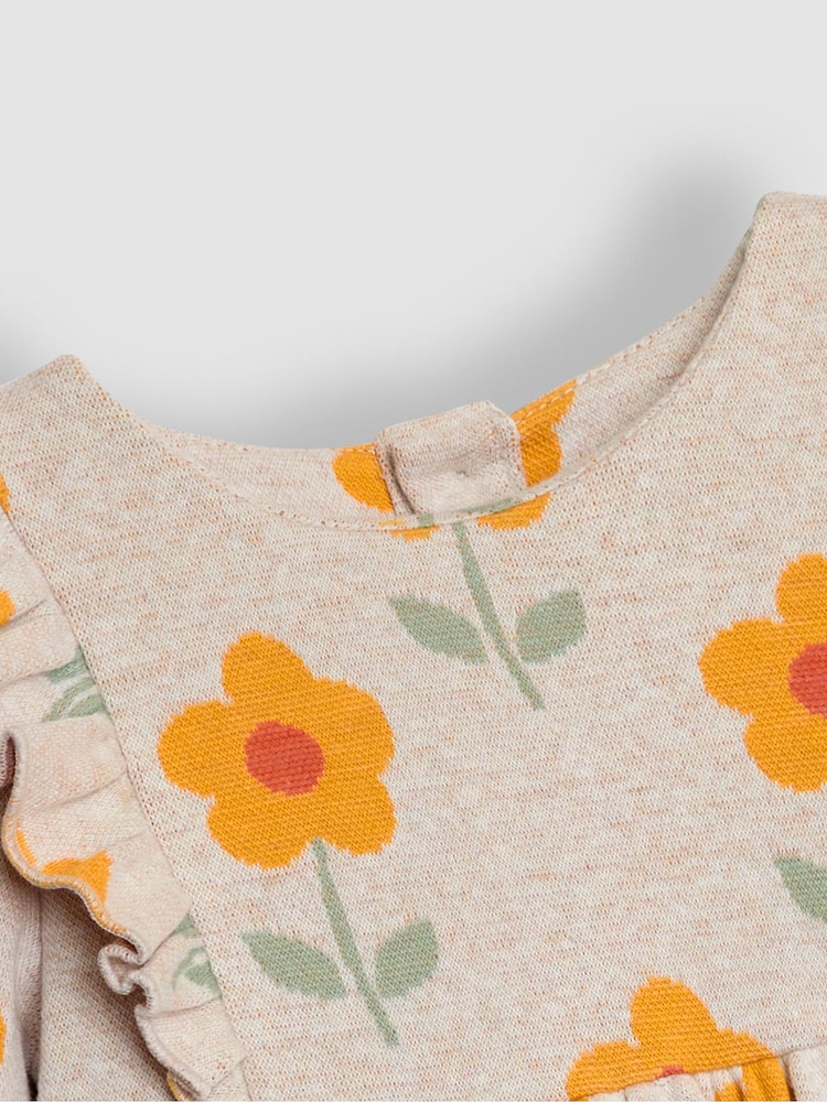 JoJo Maman Bébé Natural Floral Knitted Dress - Image 6 of 6