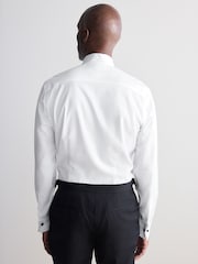 White Slim Fit Signature Egyptian Cotton Shirt and Silk Bow Tie Set - Image 3 of 8