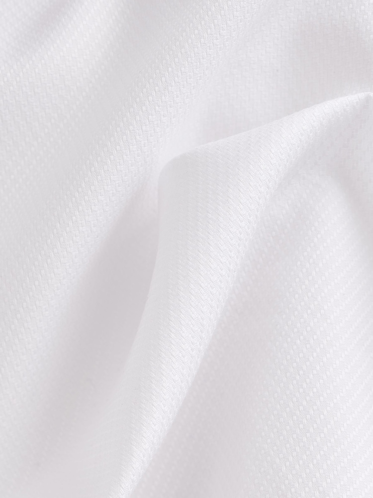 White Slim Fit Signature Egyptian Cotton Shirt and Silk Bow Tie Set - Image 8 of 8