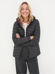 FatFace Ruby Black Lightweight Puffer Jacket - Image 1 of 6