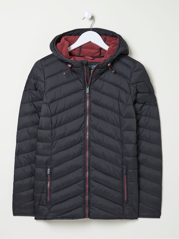 FatFace Ruby Black Lightweight Puffer Jacket - Image 6 of 6