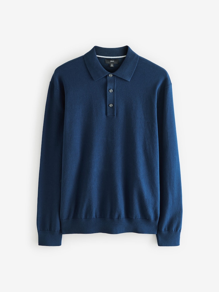Noir/bleu marine - Manches longues Polos en tricot 2 Lot - Image 8 of 11