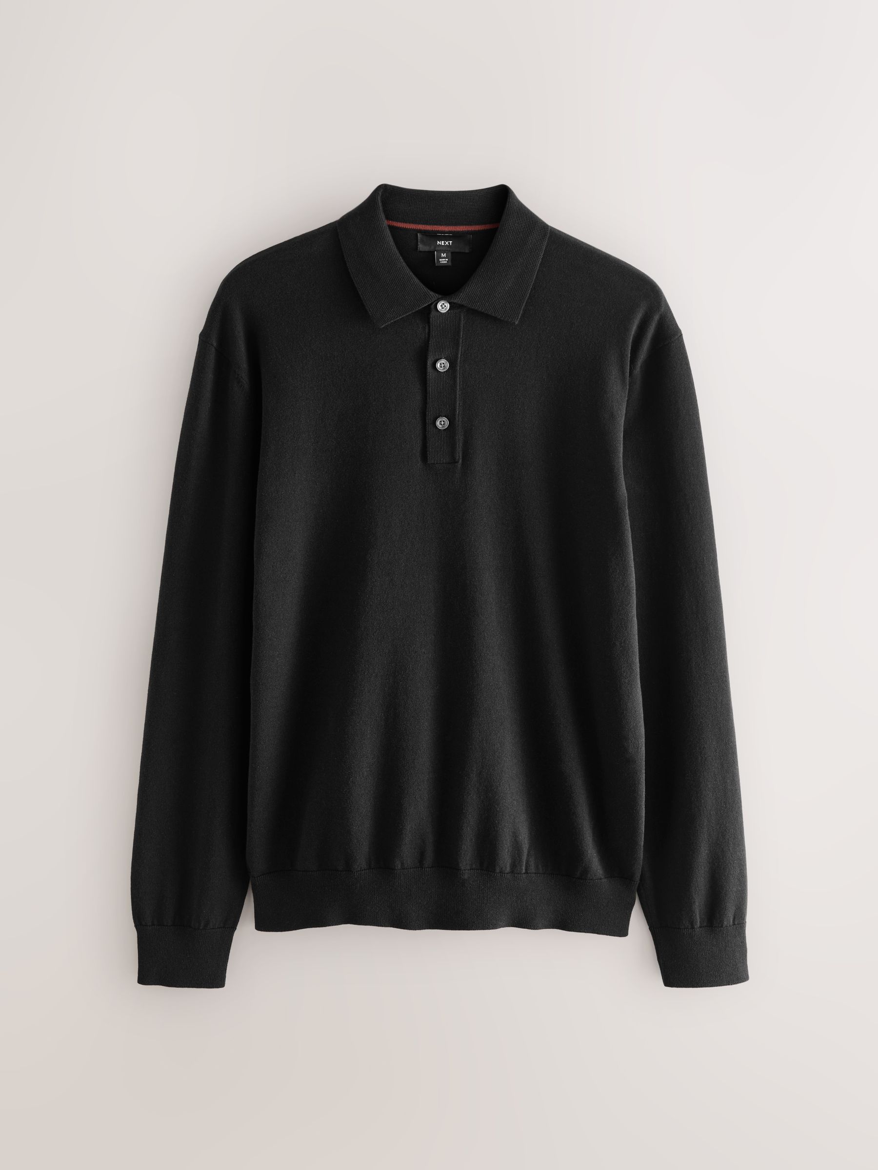 トップス BOUTIQUE LONG SLEEVE KNIT POLO SHIRT Buy Neutral Regular Fit Knitted Long Sleeve Polo Shirt from Next