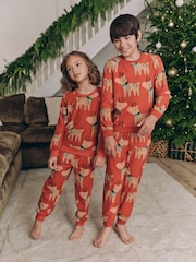 Red Matching Family Kids Christmas Reindeer Pyjamas (9mths-16yrs) - Image 1 of 13