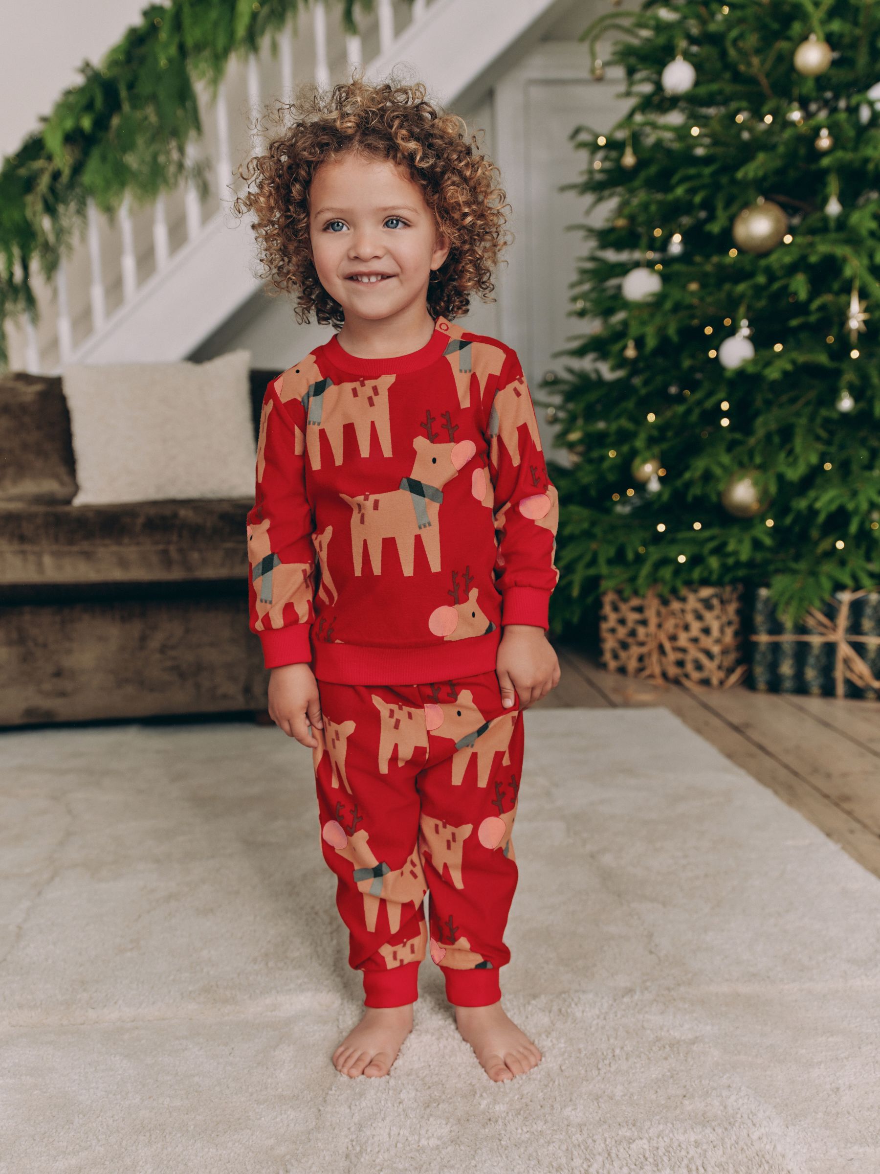Buy Red Matching Family Kids Christmas Reindeer Pyjamas 9mths 16yrs from Next Luxembourg