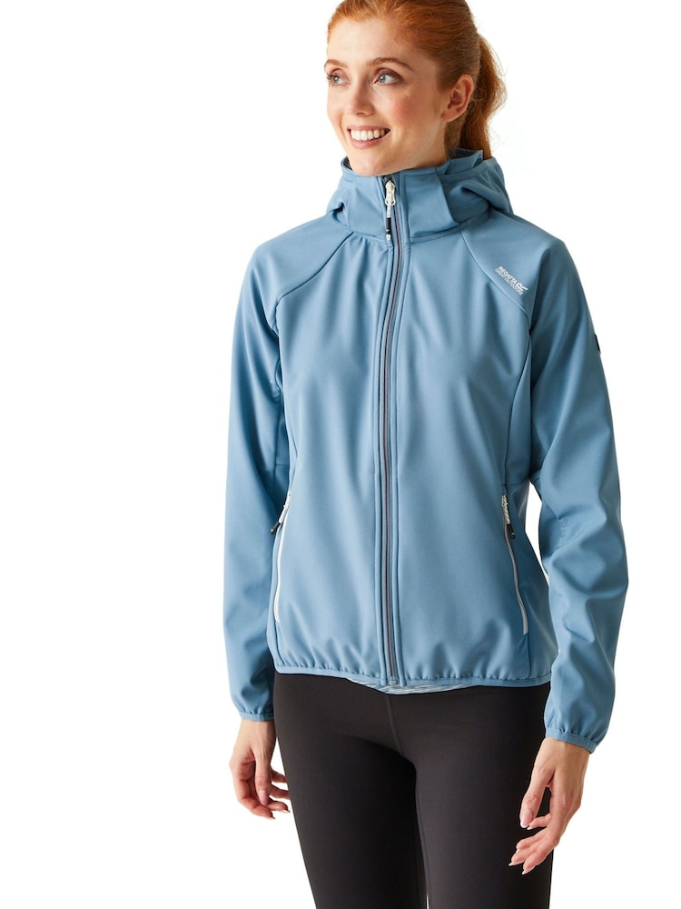 Regatta Blue Waterproof Bourda Hooded Softshell Jacket - Image 1 of 6
