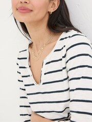 FatFace Porter White Stripe T-Shirt - Image 3 of 4