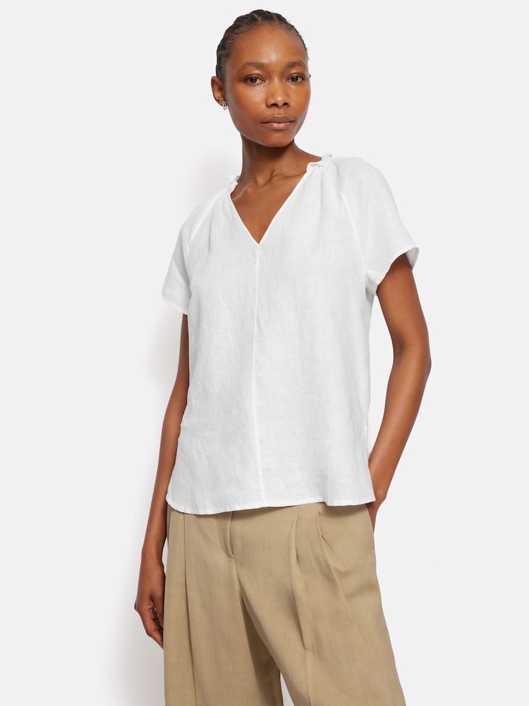 Jigsaw Blue Linen Shell Top - Image 1 of 5