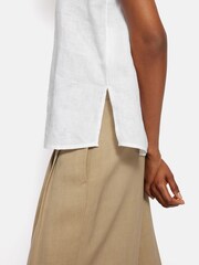 Jigsaw Blue Linen Shell Top - Image 4 of 5