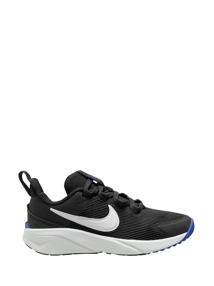 Nike Black/White/Blue Junior Star Runner 4 Trainers - Image 1 of 4