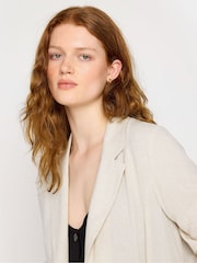 Long Tall Sally Natural LTS Tall Black Linen Blazer - Image 5 of 6