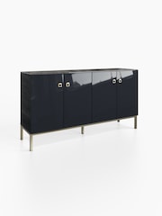 Frank Olsen Midnight Black Lyra Four Door SMART Large Sideboard - Image 3 of 9