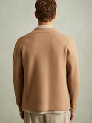 Reiss Camel Forester Knitted Button-Through Jacket - Image 4 of 5