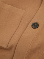 Reiss Camel Forester Knitted Button-Through Jacket - Image 5 of 5