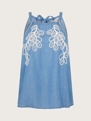 Monsoon Blue Lacy Embroidered Cami - Image 5 of 5