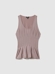 Reiss Mink Fernanda Corset Detail Vest - Image 2 of 5