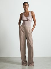 Reiss Mink Fernanda Corset Detail Vest - Image 3 of 5
