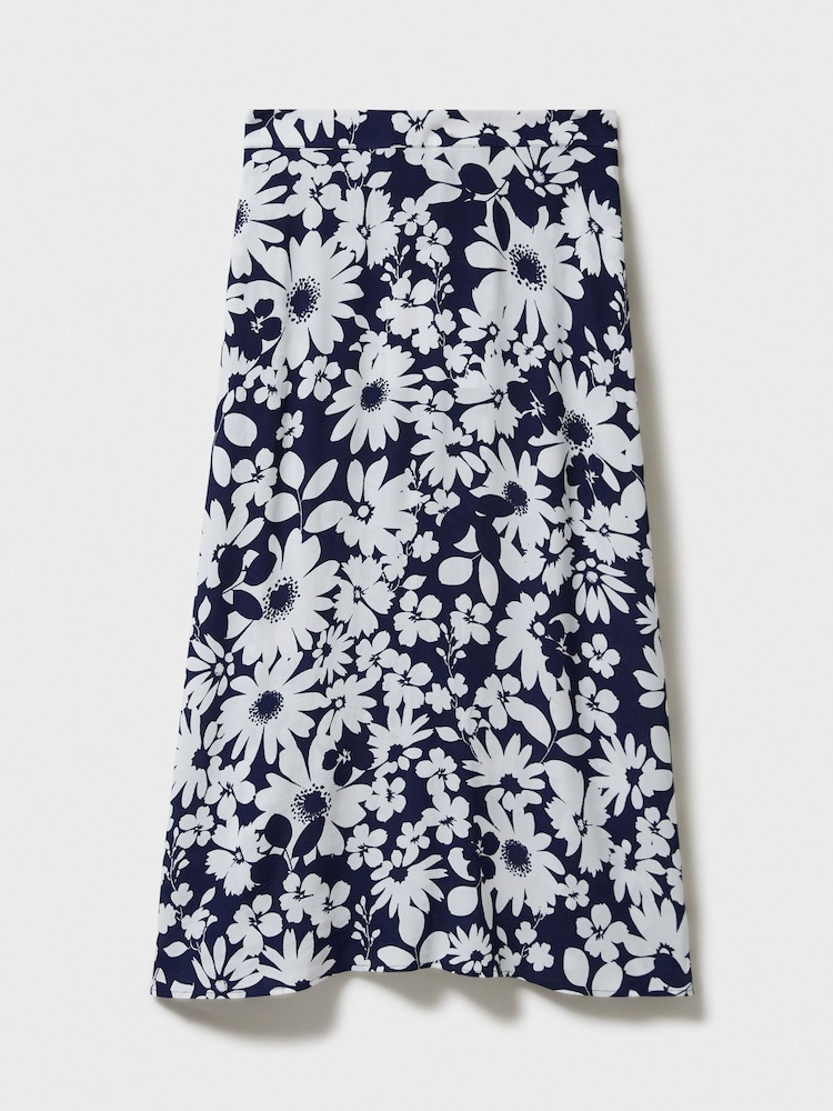 Crew Clothing Blue Printed Midi Skirt - Image 5 of 5 Crew Clothing Blue Printed Midi Skirt - Image 5 of 5