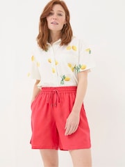 FatFace Tenby Red Linen Shorts - Image 1 of 5