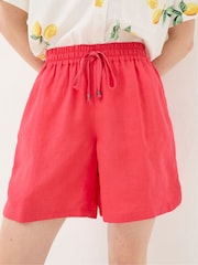 FatFace Tenby Red Linen Shorts - Image 3 of 5