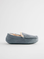 Grey Cosy Moccasin Slippers - Image 2 of 5
