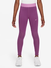 Nike Purple Fuschia Girls Pro Dri-FIT Therma FIT Leggings - Image 1 of 4