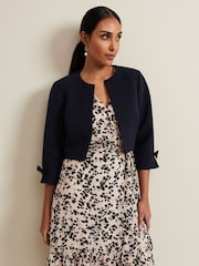 Phase Eight Blue Zoelle Bow Jacket - Image 1 of 6
