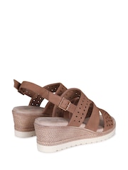 Linzi Natural Caryn Wedge Sandals With Cut Out Front Straps - Image 4 of 4