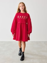 Baker by Ted Baker 100% Cotton Embossed Branded Sweat Dress - Image 2 of 9