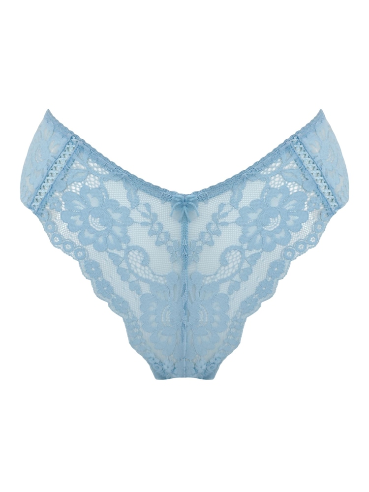 Blauw - Pour Moi Fleur Cheeky V-Shaped Briefs - Image 3 of 4