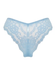 Pour Moi Blue Brazilian Fleur Cheeky V-Shaped Briefs - Image 4 of 4