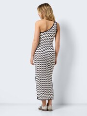 NOISY MAY Black Crochet Stripe One Shoulder Mini Dress - Image 2 of 7
