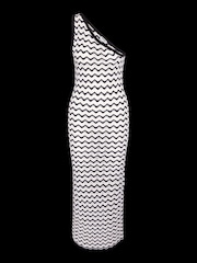NOISY MAY Black Crochet Stripe One Shoulder Mini Dress - Image 6 of 7