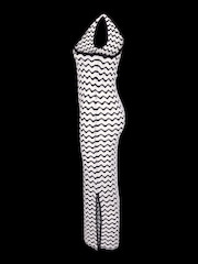 NOISY MAY Black Crochet Stripe One Shoulder Mini Dress - Image 7 of 7