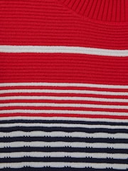Reiss Red Remi 4-9 yrs Knitted Striped Skater Dress - Image 4 of 4