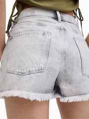 AllSaints Grey Heidi Denim Shorts - Image 5 of 7