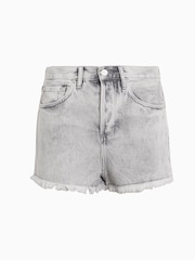 AllSaints Grey Heidi Denim Shorts - Image 7 of 7