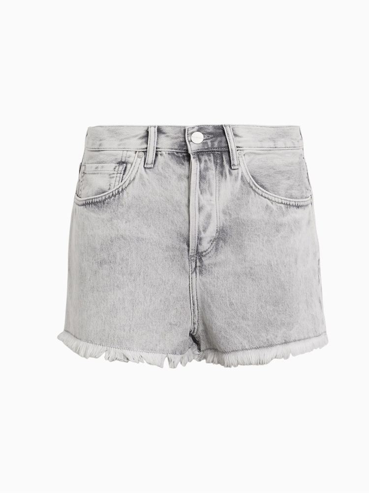 AllSaints Grey Heidi Denim Shorts - Image 7 of 7