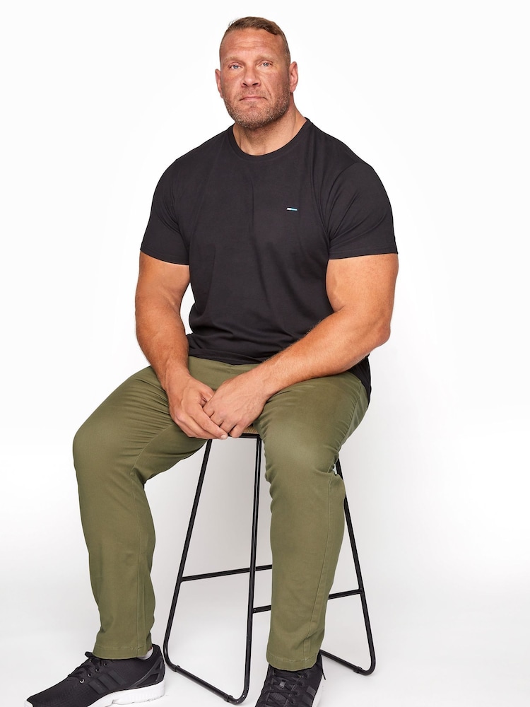 BadRhino Big & Tall Green Stretch Chino Trousers - Image 1 of 3