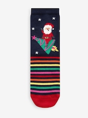 Navy/Red Cotton Rich Christmas Character Ankle Socks 3 Pack - Image 4 of 6