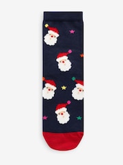 Navy/Red Cotton Rich Christmas Character Ankle Socks 3 Pack - Image 5 of 6
