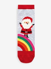 Navy/Red Cotton Rich Christmas Character Ankle Socks 3 Pack - Image 6 of 6