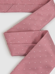 Reiss Dark Pink Liam Silk Polka Dot Tie - Image 3 of 5