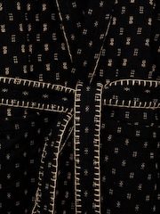 Mango Black Quilted Jacket With Embroidered Details - Image 7 of 7
