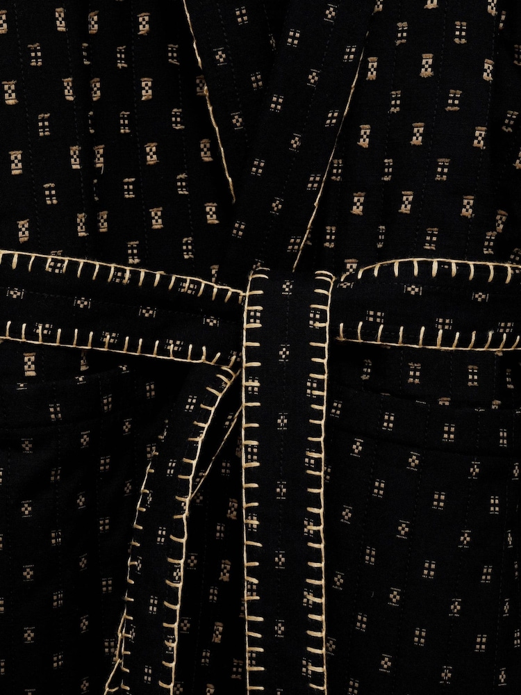 Mango Black Quilted Jacket With Embroidered Details - Image 7 of 7